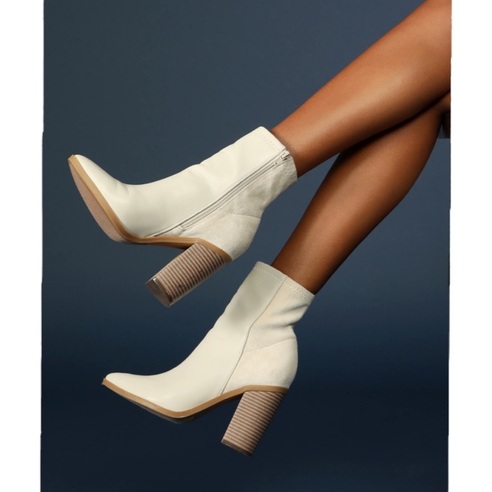 NWT LULUS Women's Essex Bone Mid-Calf Booties ~ Ladies Size 10
